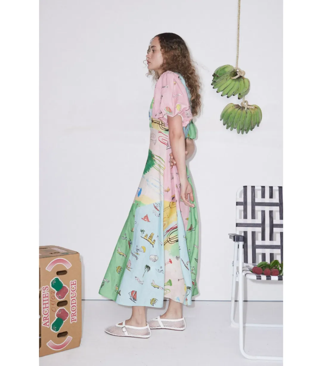Alemais Jet Midi Dress Multi Size AU 8 for rent on The Volte - main image