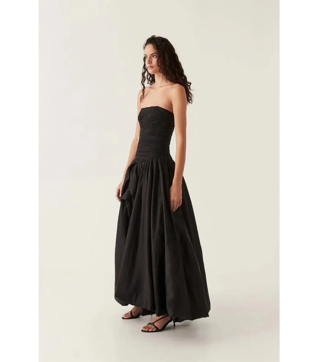 Aje Violet Bubble Hem Maxi Dress Black Size AU 10 for rent on The Volte - main image