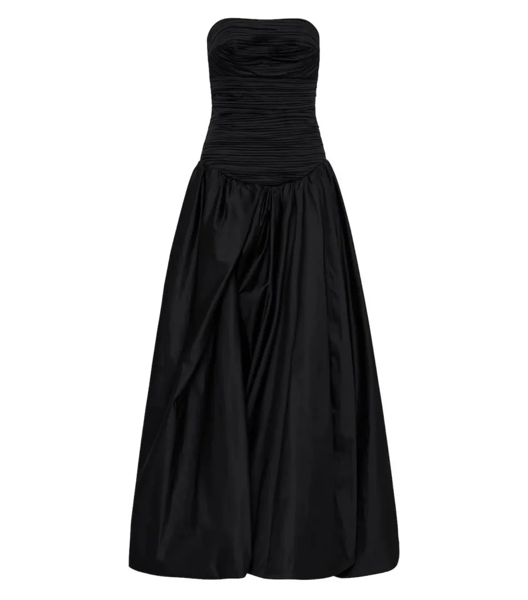 Aje Violet Bubble Hem Maxi Dress Black Size AU 10 for rent on The Volte - main image
