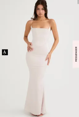 House of CB Olivette CRYSTAL SATIN CORSET MAXI DRESS Size M for rent on The Volte - image 1