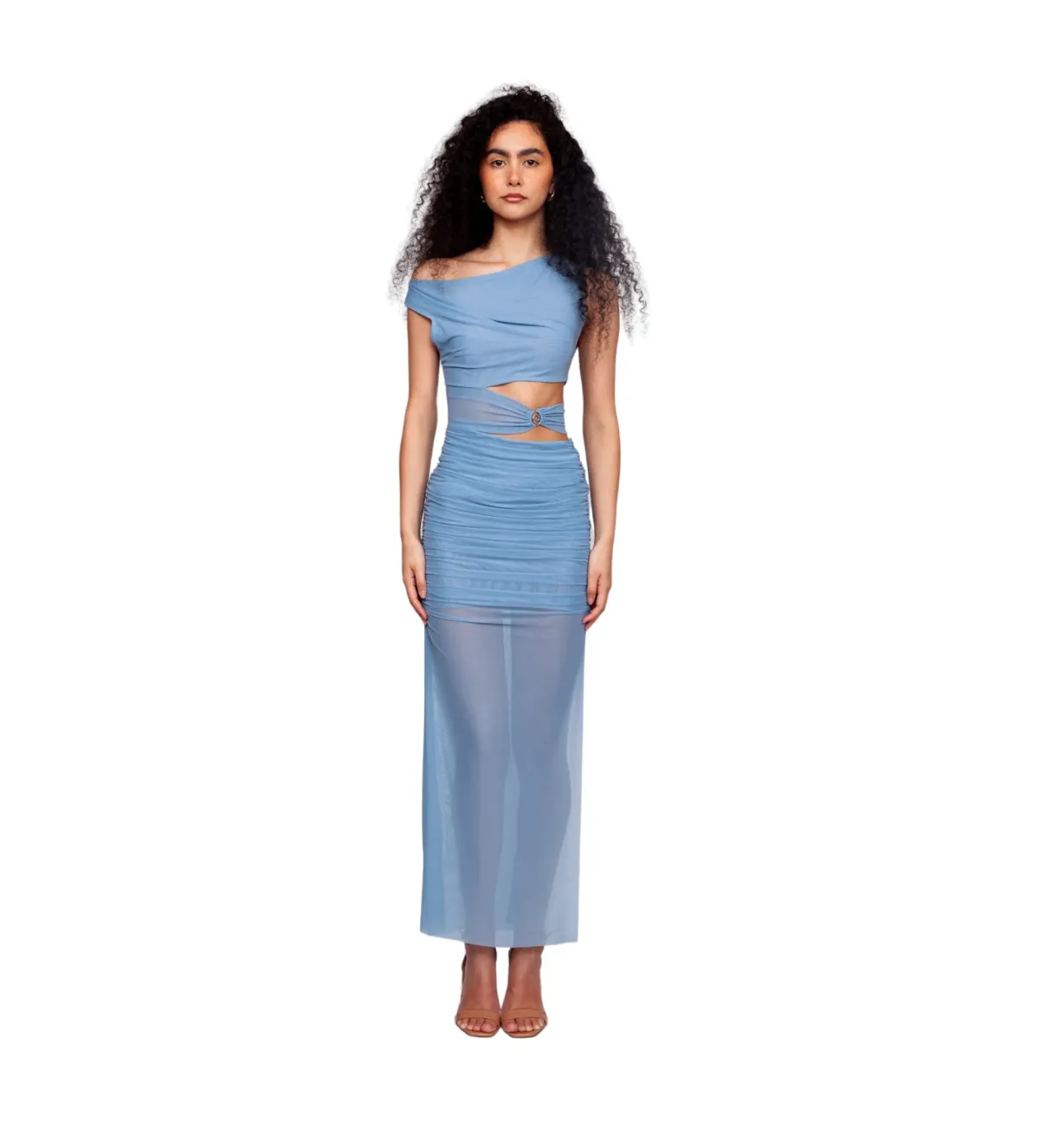 Bec & Bridge Whorl Asym Maxi Dress Blue Size 10 for rent on The Volte - main image