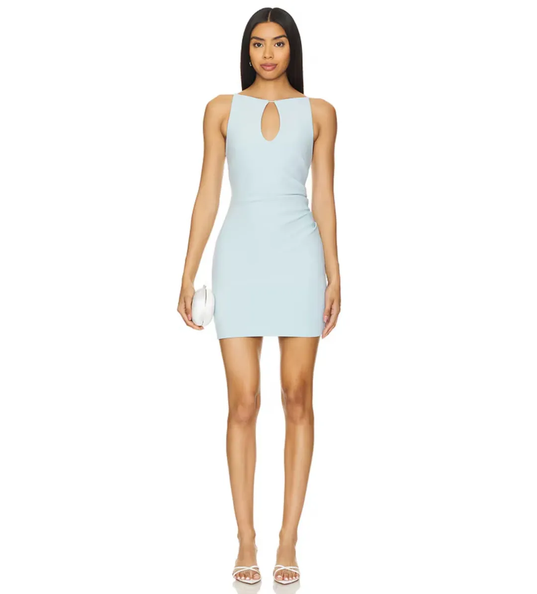 Bec & Bridge Elvie Key Hole Mini Dress In Dolphin Blue Size 10 for rent on The Volte - main image