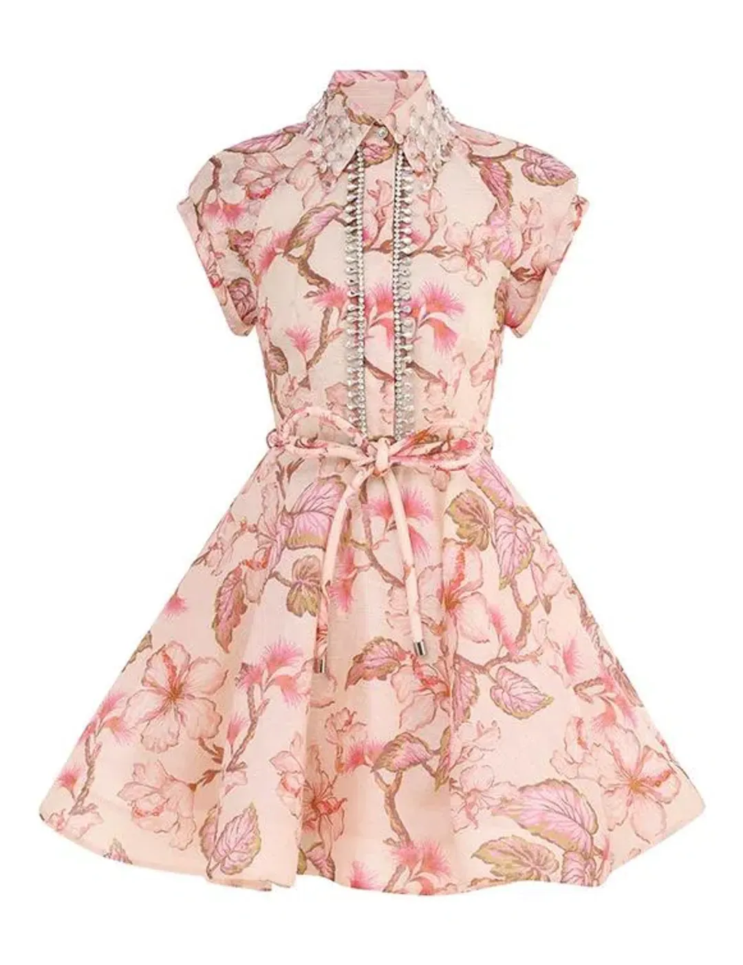 Zimmermann The Matchmaker Flip Dress in Coral Hibiscus Size 1/ AU 10 for rent on The Volte - main image
