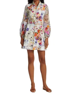 Zimmermann Prima Belted Mini Dress Patchwork Floral Size 1 / AU 10 for rent on The Volte - image 2