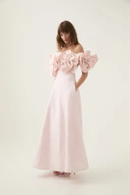 Aje Etta Midi Dress Pastel Pink Size AU 10 for rent on The Volte - image 1