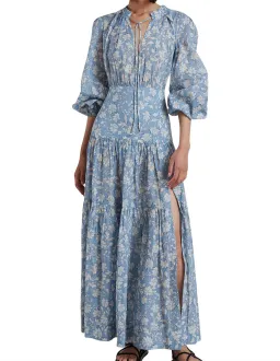 Bec & Bridge Floral Skies Full Bell Sleeve Maxi Dress Blue Size 8 for rent on The Volte - image 1