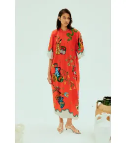 Alemais Rose Tee Dress in Red Print Size AU 8 for rent on The Volte - image 2