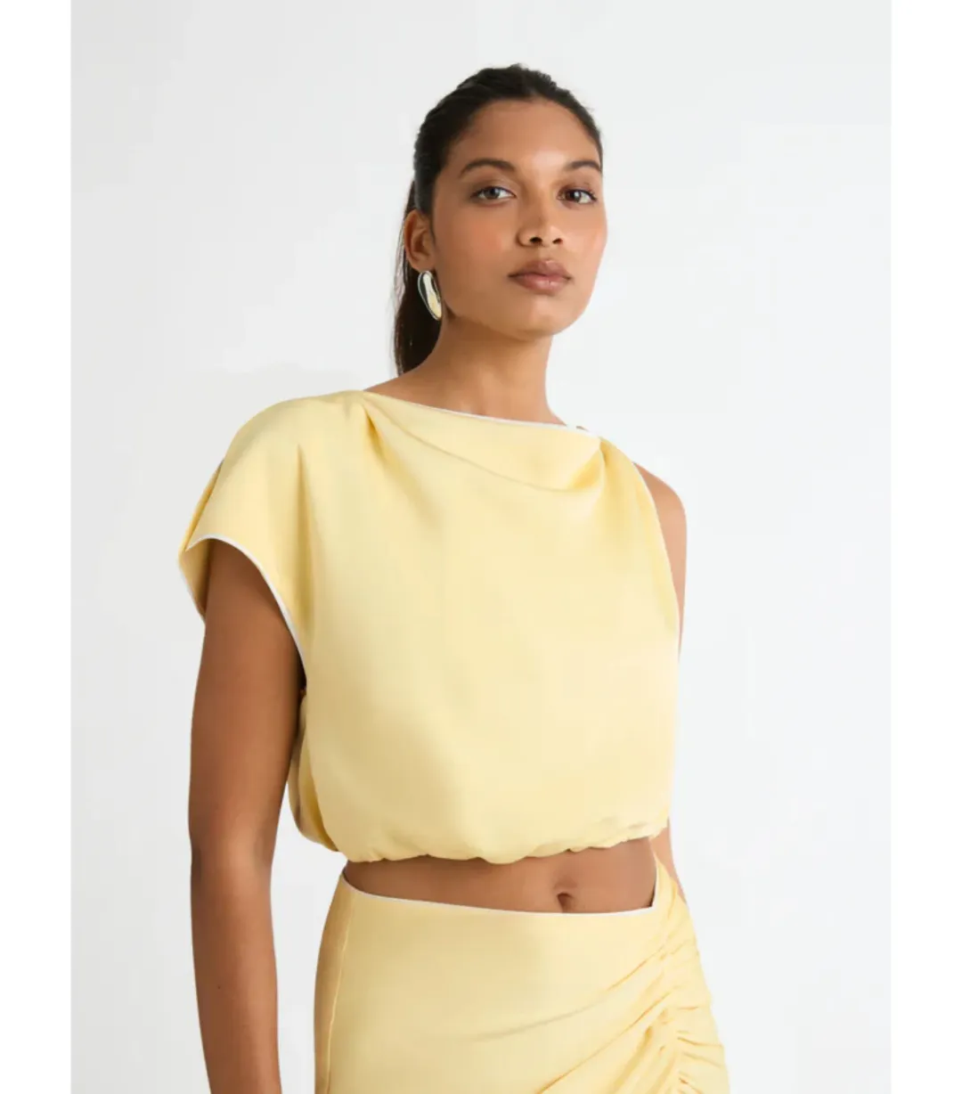Sheike Milani Top and Midi Skirt in Lemon Size AU 6 for rent on The Volte - main image