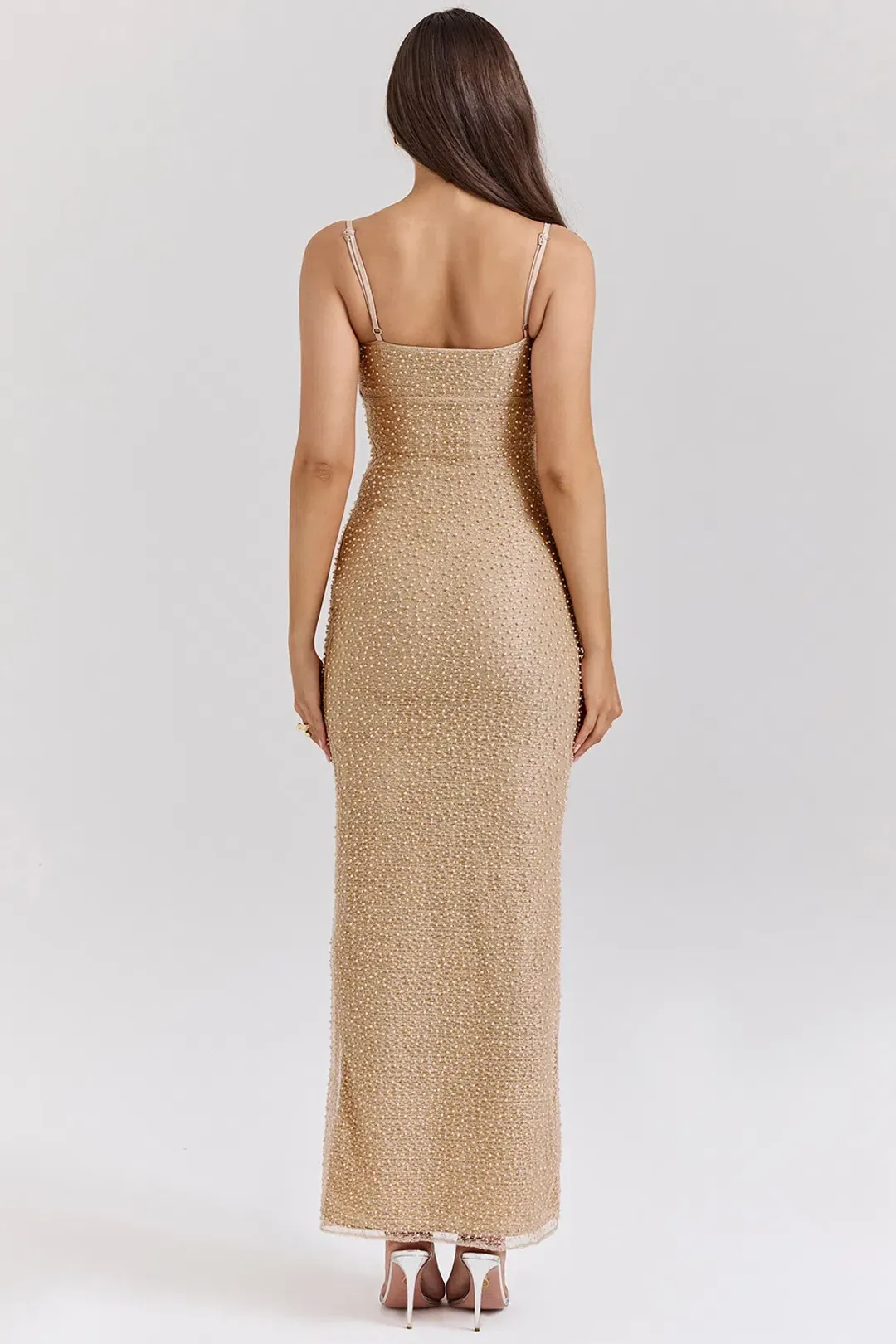House of CB Calla Embellished Maxi Dress Seapearl Size S / AU 8 for rent on The Volte - main image