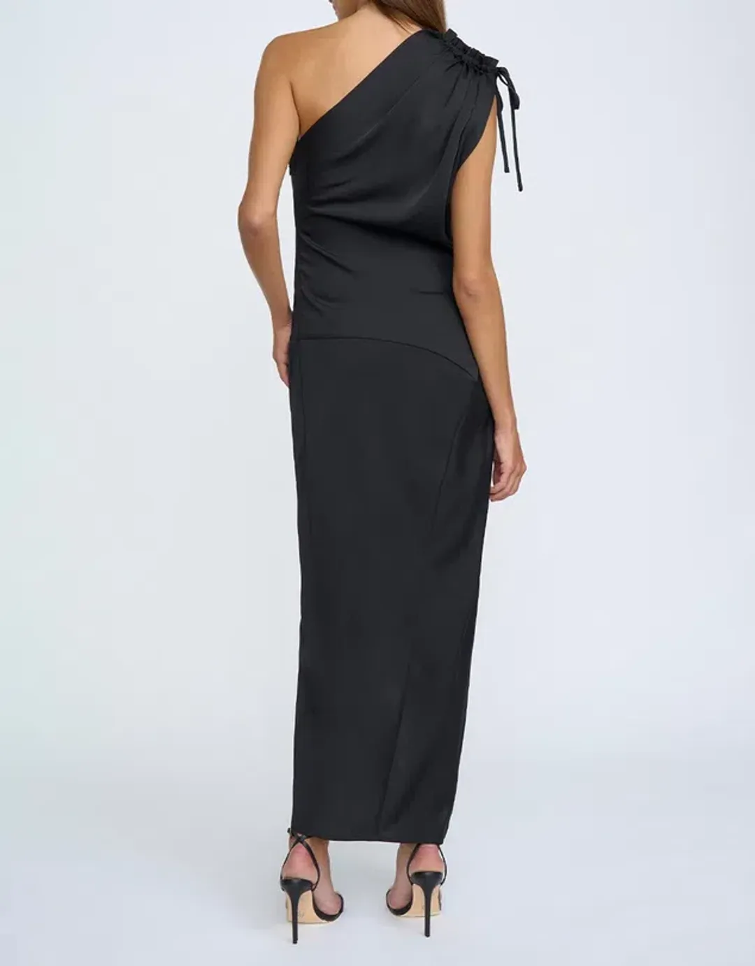By Johnny One Shoulder Jasmine Maxi Dress Black Size 8 for rent on The Volte - main image