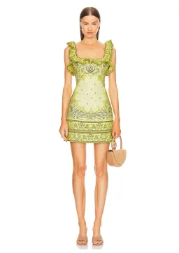 Zimmermann Matchmaker Frilled Mini Dress Yellow Bandana Size 3 / AU 14 for rent on The Volte - image 1