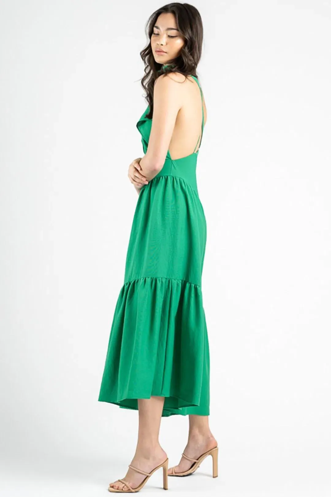 One Fell Swoop Serendipity Maxi Dress Fern Green Size 8 for rent on The Volte - main image