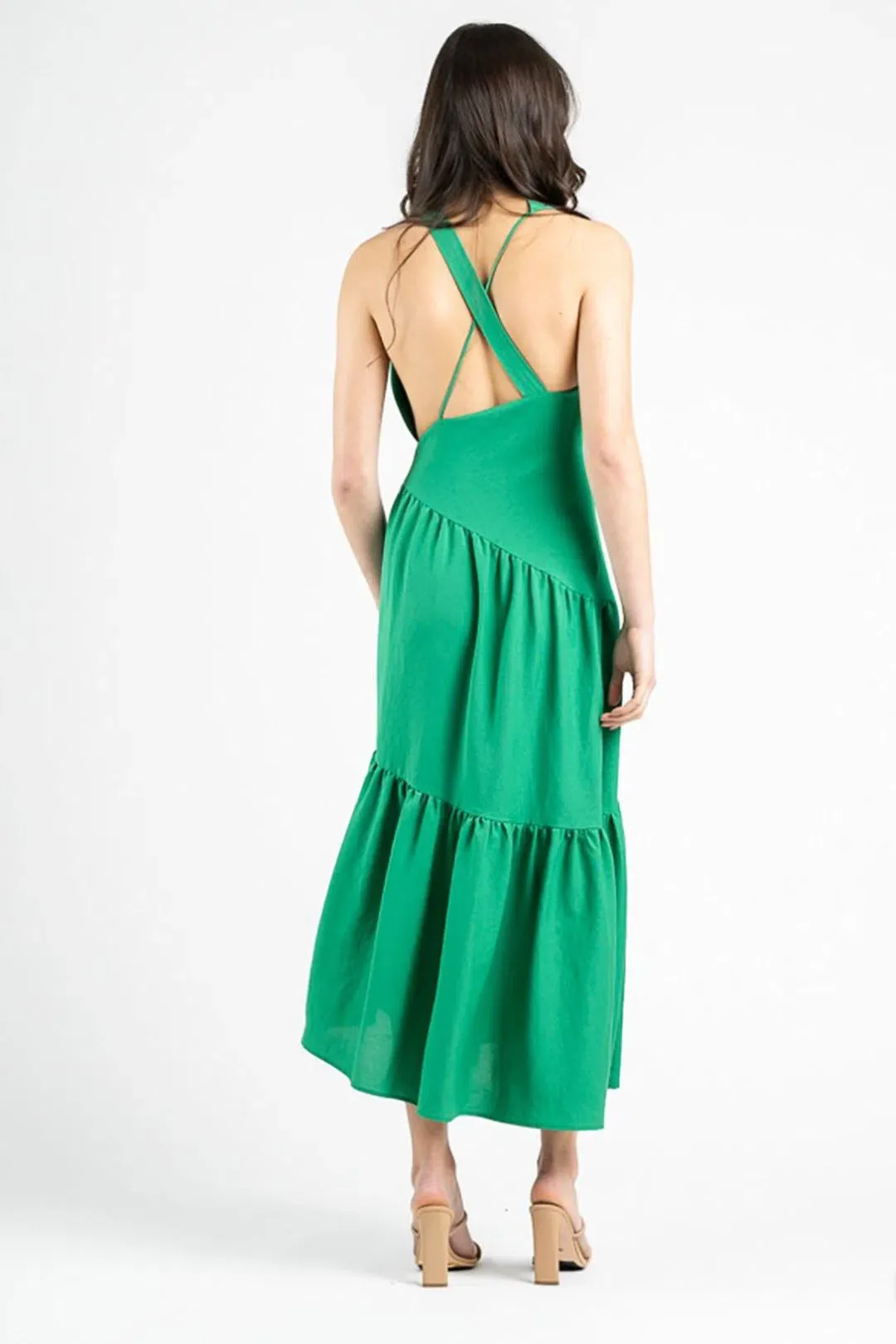 One Fell Swoop Serendipity Maxi Dress Fern Green Size 8 for rent on The Volte - main image