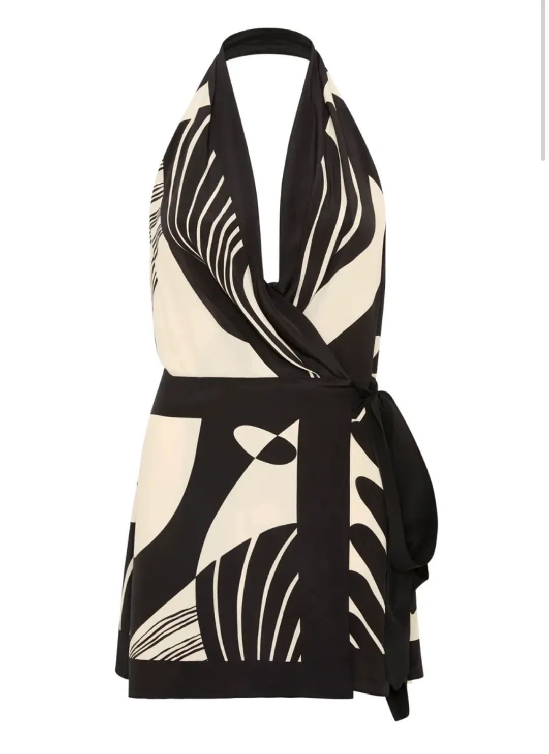 Sir The Label  Realisme Wrap Halter Mini Dress Papier Print Size 2 / AU 10 for rent on The Volte - main image