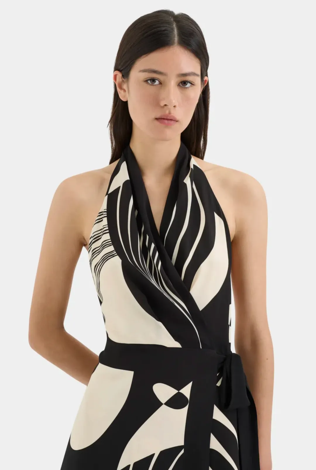 Sir The Label  Realisme Wrap Halter Mini Dress Papier Print Size 2 / AU 10 for rent on The Volte - main image