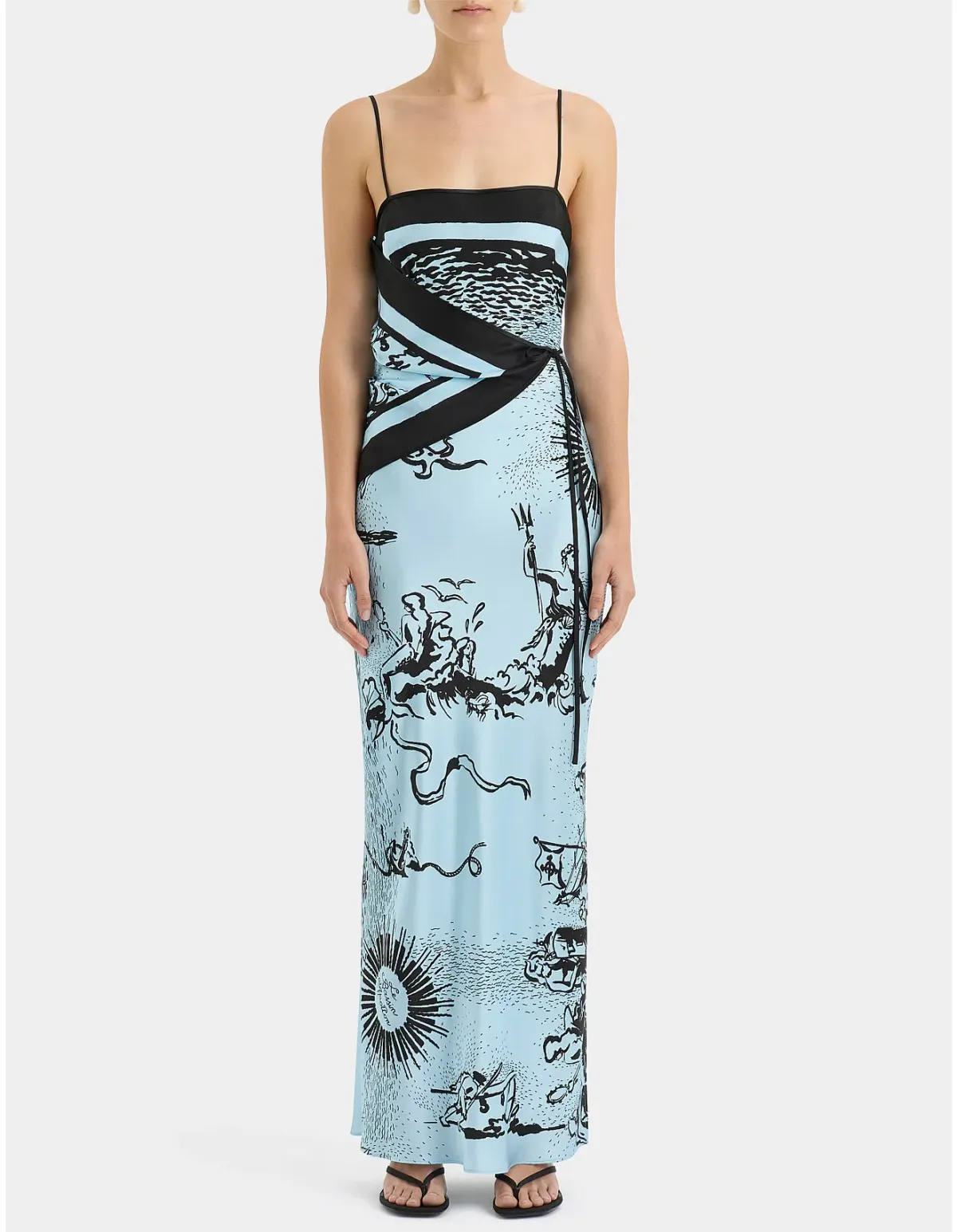 Sir the label Dreamwood Scarf Midi Dress in Brise Soleil Size 2 / AU 10 for rent on The Volte - main image