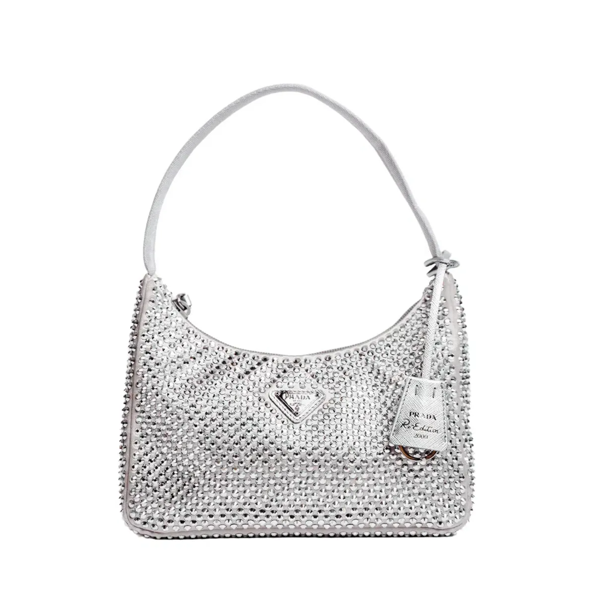 Prada Satin Crystal Bag Silver  for rent on The Volte - main image