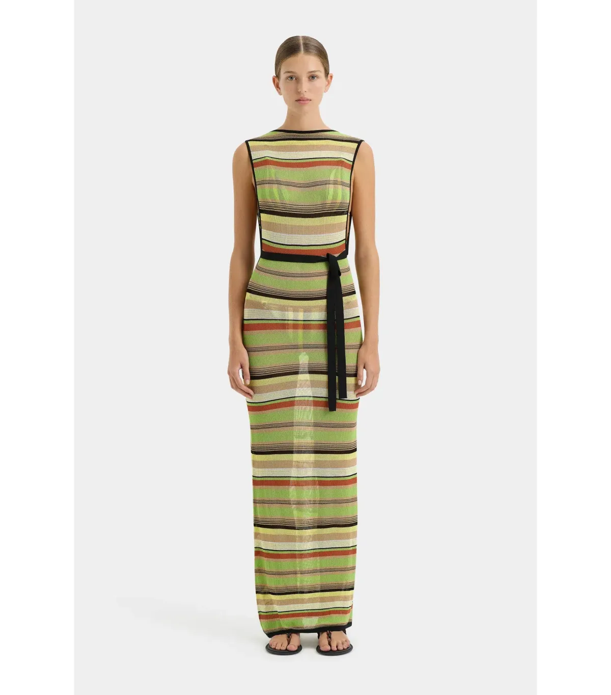 Sir The Label Coastline Tie Dress in Palm Stripe Size 3 / AU 12 for rent on The Volte - main image