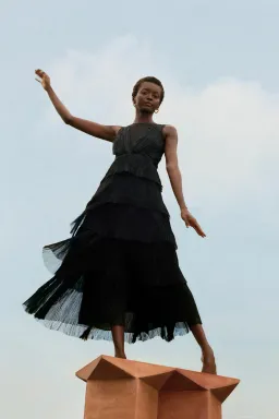 Aje Escapist Black Tiered Maxi Dress Size 10 for rent on The Volte - image 6