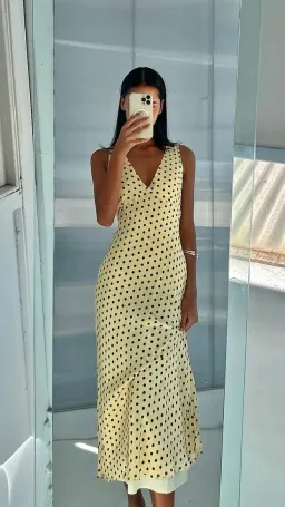 Ownley Tulip Midi Dress Butter Spots Size 8 for rent on The Volte - image 4