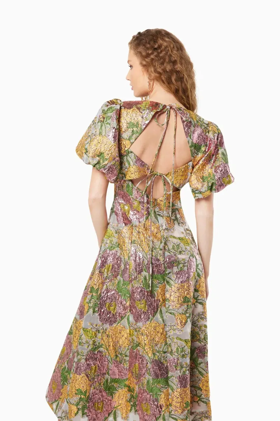 Elliatt Darlene Midi Dress Metallic Floral Size L / AU 12 for rent on The Volte - main image