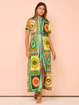Alemais Disco Daisy Shirtdress Multicolour Size 10  for rent on The Volte - image 1