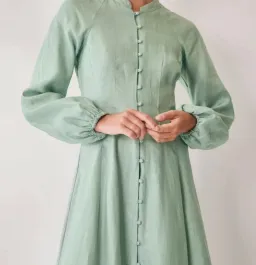 Morrison Tilly Linen Midi Dress in Sea Green Size 3 (AU 12) for rent on The Volte - image 2