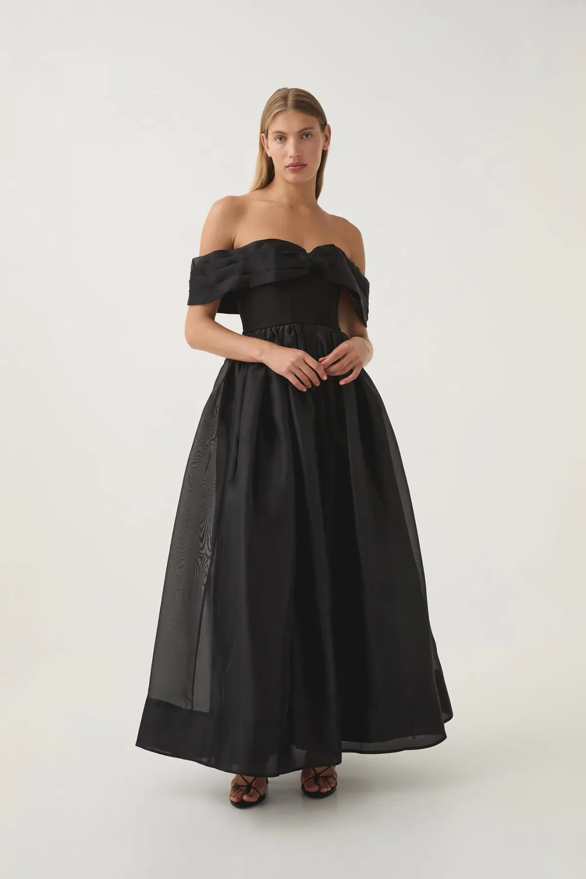 Aje Cordelia Corseted Maxi Dress Black Size 10 for rent on The Volte - main image