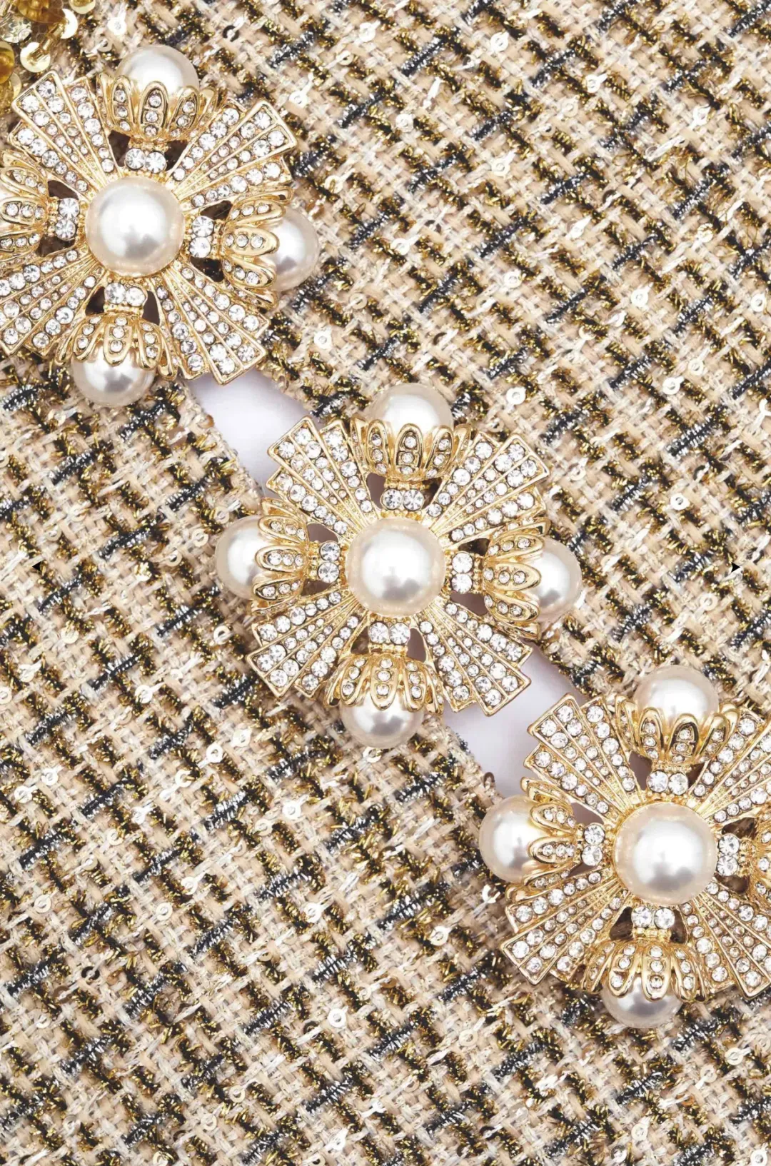 Self-Portrait Boucle Embellished Mini Dress Gold Size AU 10 for rent on The Volte - main image