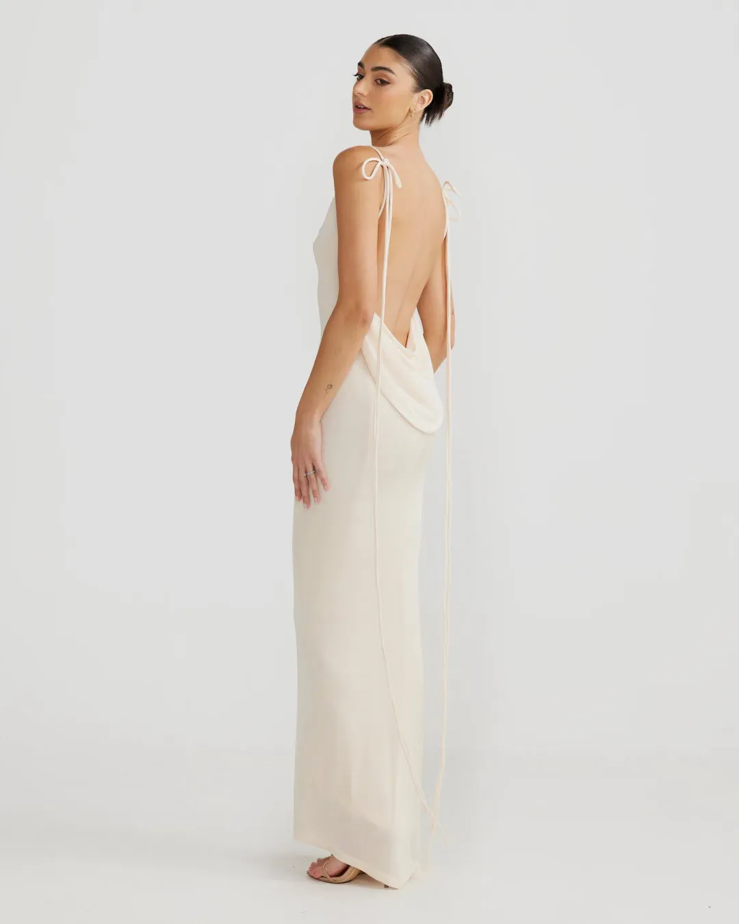 Melani The Label Cristina Gown in Pearl White Size XS / AU 6 for rent on The Volte - main image