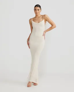 Melani The Label Cristina Gown in Pearl White Size XS / AU 6 for rent on The Volte - image 1