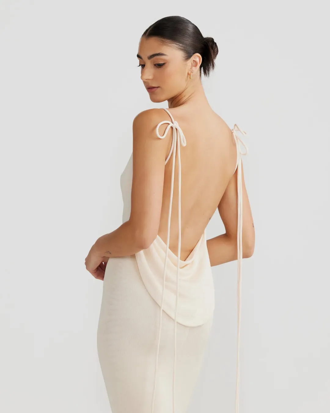 Melani The Label Cristina Gown in Pearl White Size XS / AU 6 for rent on The Volte - main image