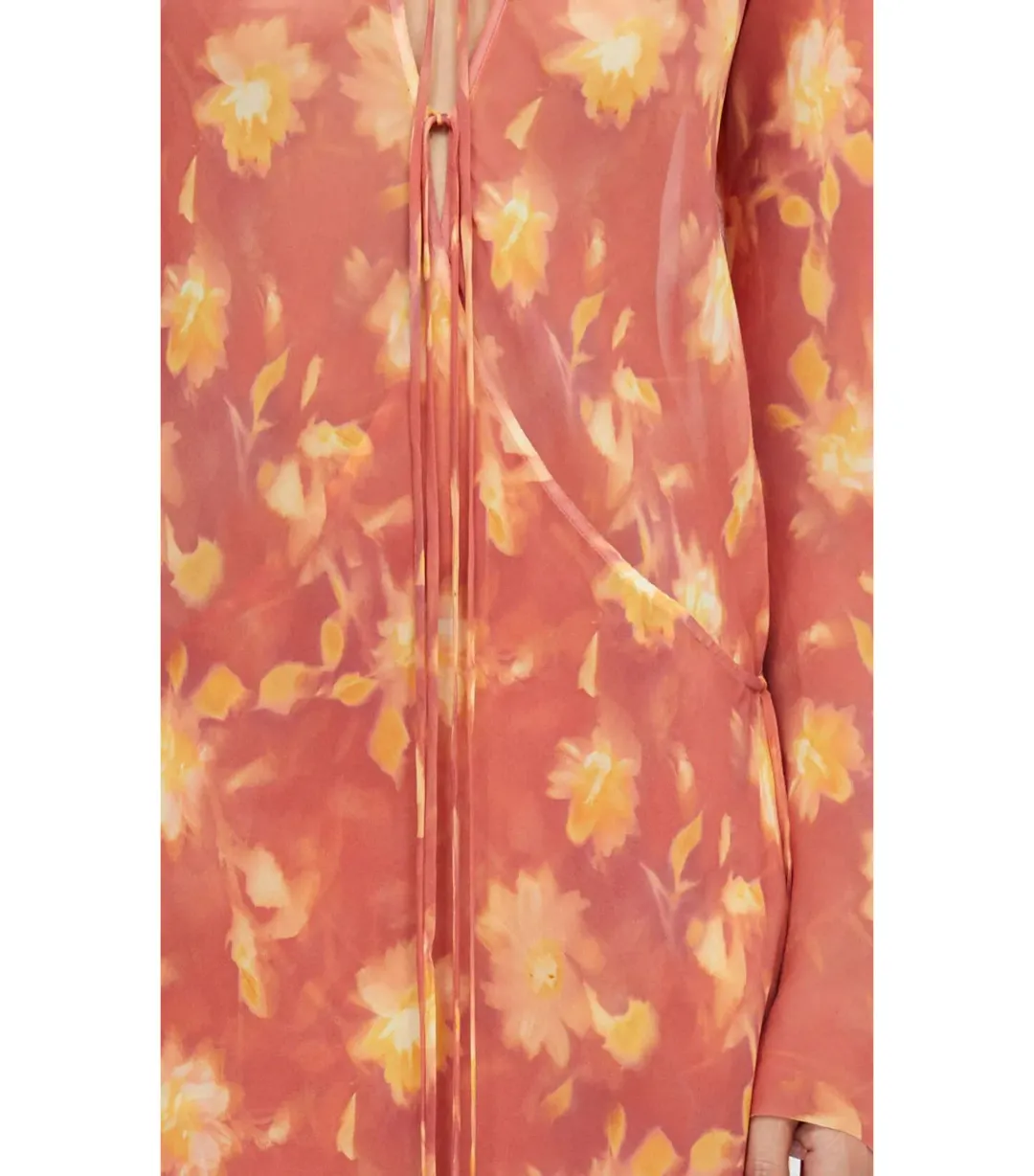 Bec & Bridge Azalea Wrap Long Sleeve Maxi Dress Lumen Floral Size AU 8 for rent on The Volte - main image