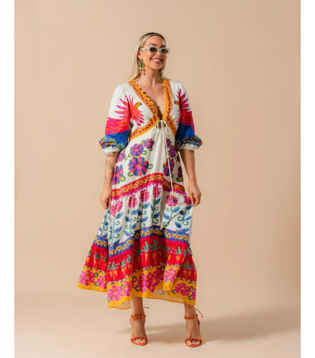 Farm Rio Vivid Garden Maxi Dress Multi Size S / AU 8 for rent on The Volte - main image