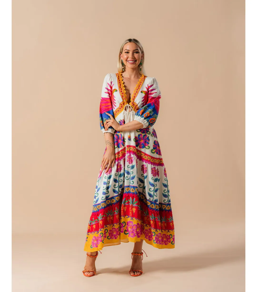 Farm Rio Vivid Garden Maxi Dress Multi Size S / AU 8 for rent on The Volte - main image