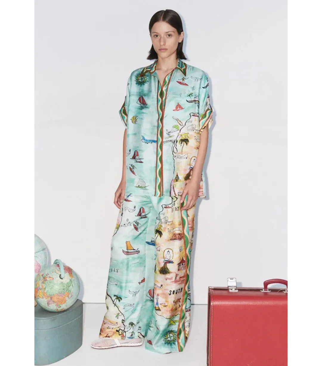 Alemais Swell Shirt and Pants Set Multi Size AU 10 for rent on The Volte - main image