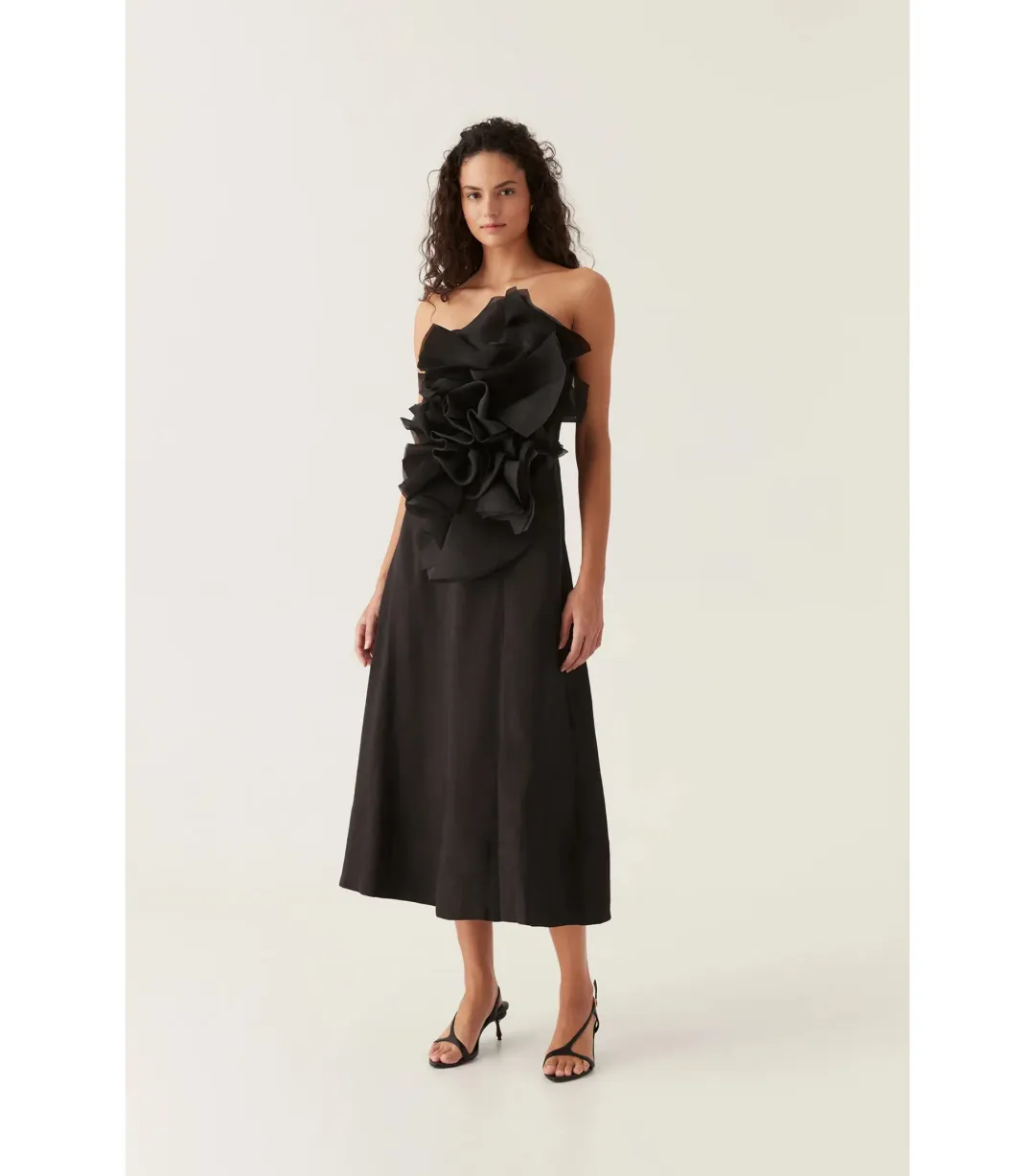 Aje Energy Midi Dress in Black Size AU 8  for rent on The Volte - main image