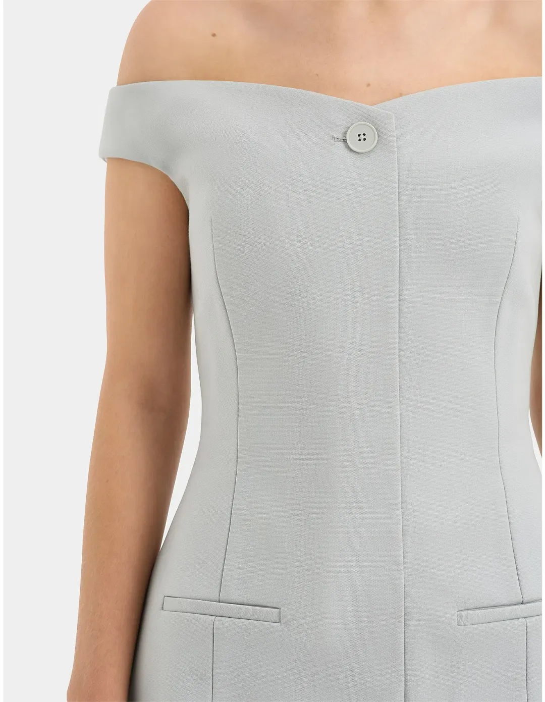 Sir the Label Sandrine Off Shoulder Mini Dress Ice Blue Size 1 / AU 8 for rent on The Volte - main image