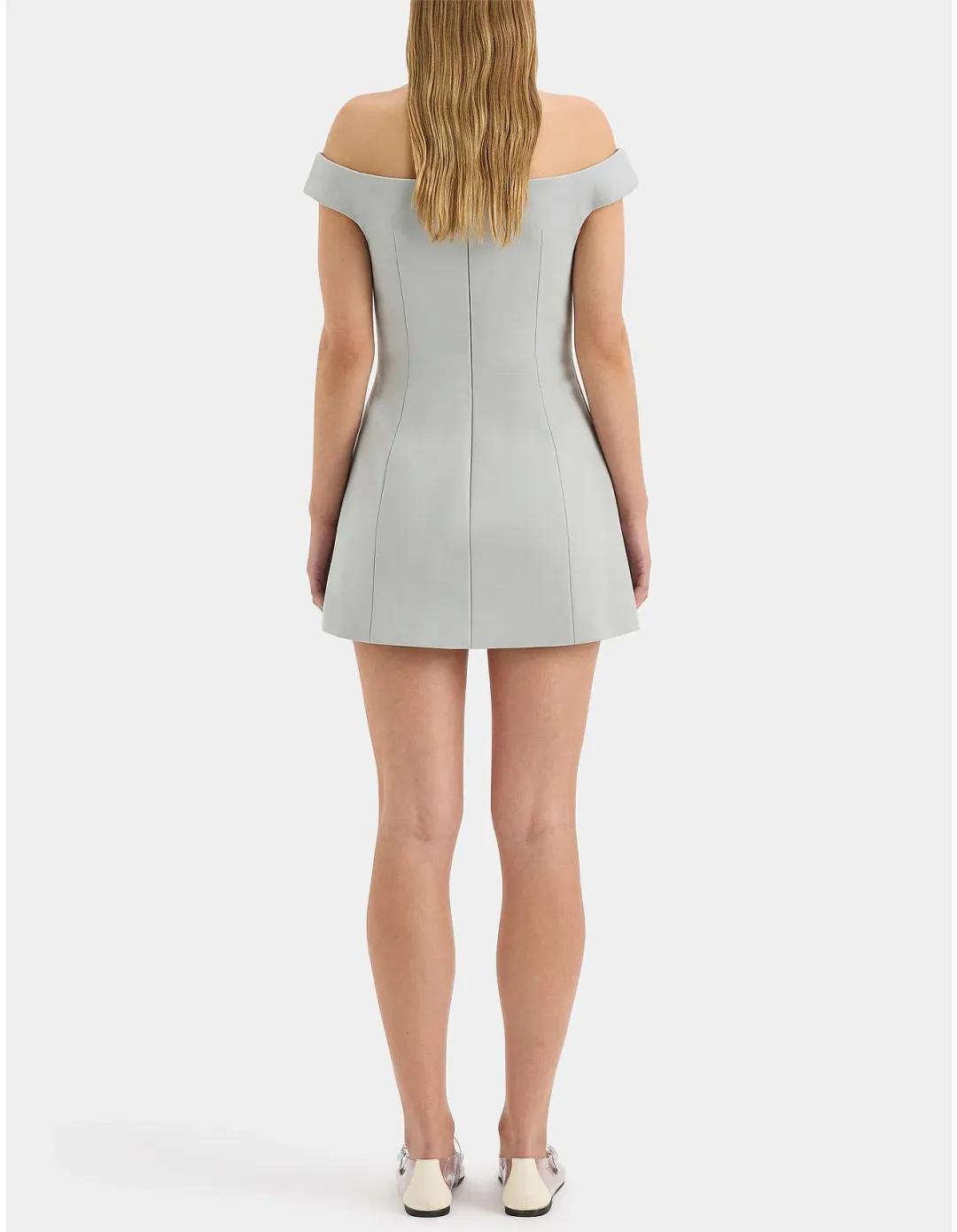 Sir the Label Sandrine Off Shoulder Mini Dress Ice Blue Size 1 / AU 8 for rent on The Volte - main image