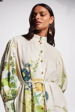 Alemais Constance Puff Sleeve Button Maxi Shirt Dress Size 14  for rent on The Volte - image 9