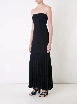 Dion Lee Linear Pleat Crepe Strapless Dress Black Size XS / AU 6 for rent on The Volte - image 1