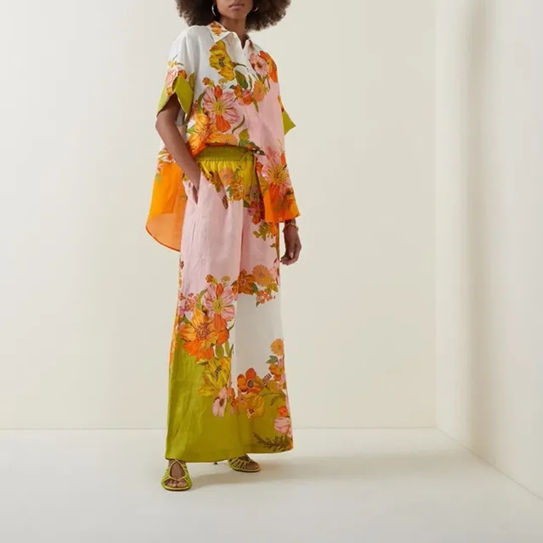 ALEMAIS Silas Shirt & Pant Set Floral Multi Size 10 for rent on The Volte - main image