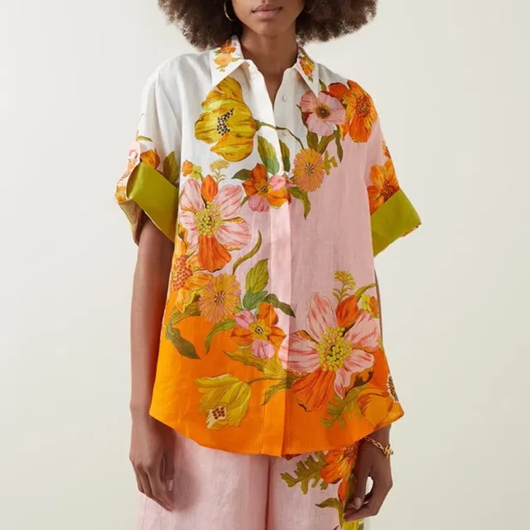 ALEMAIS Silas Shirt & Pant Set Floral Multi Size 10 for rent on The Volte - main image