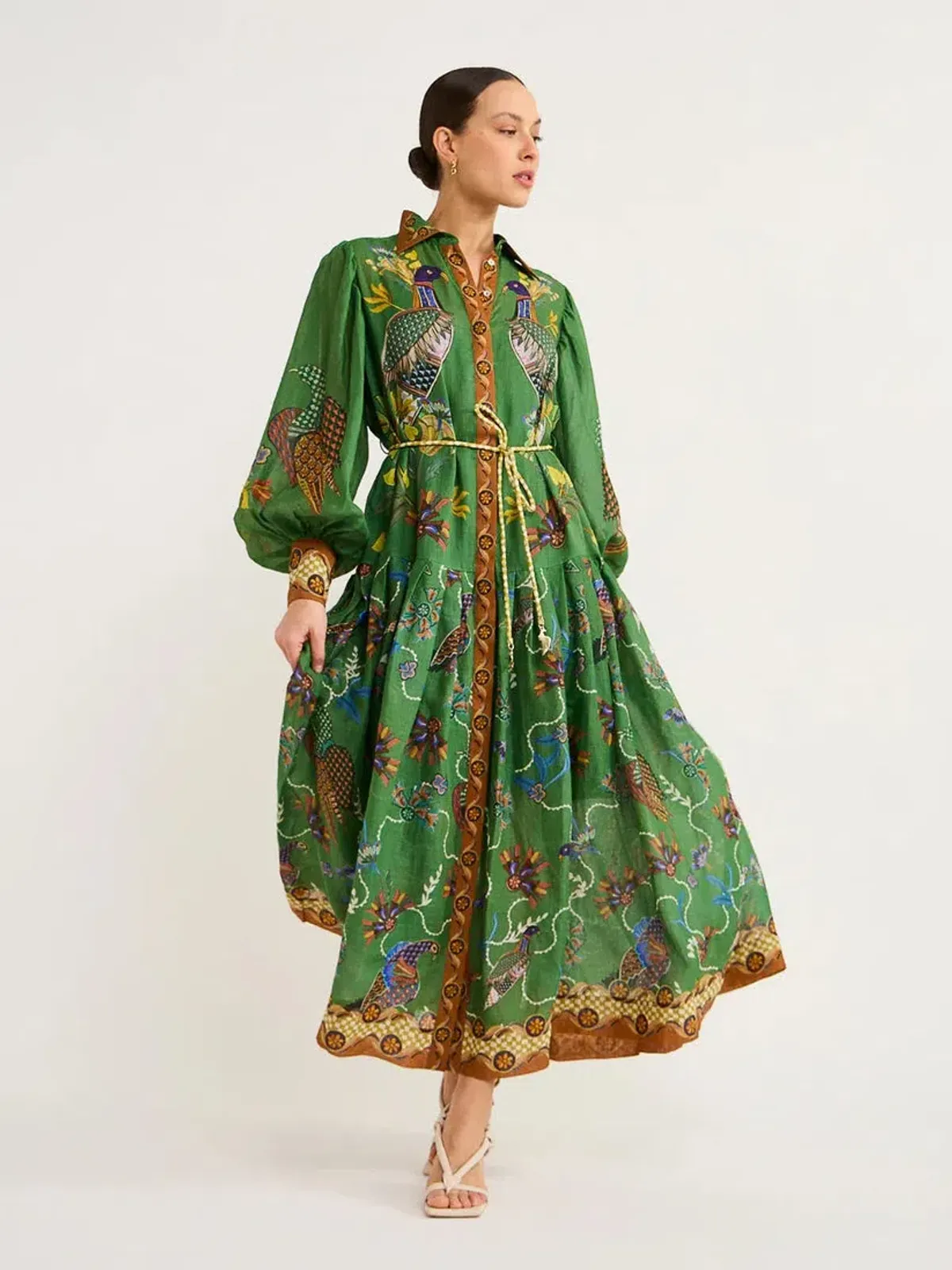 ALEMAIS Birdie Shirtdress in Jade Size 10 AU for rent on The Volte - main image