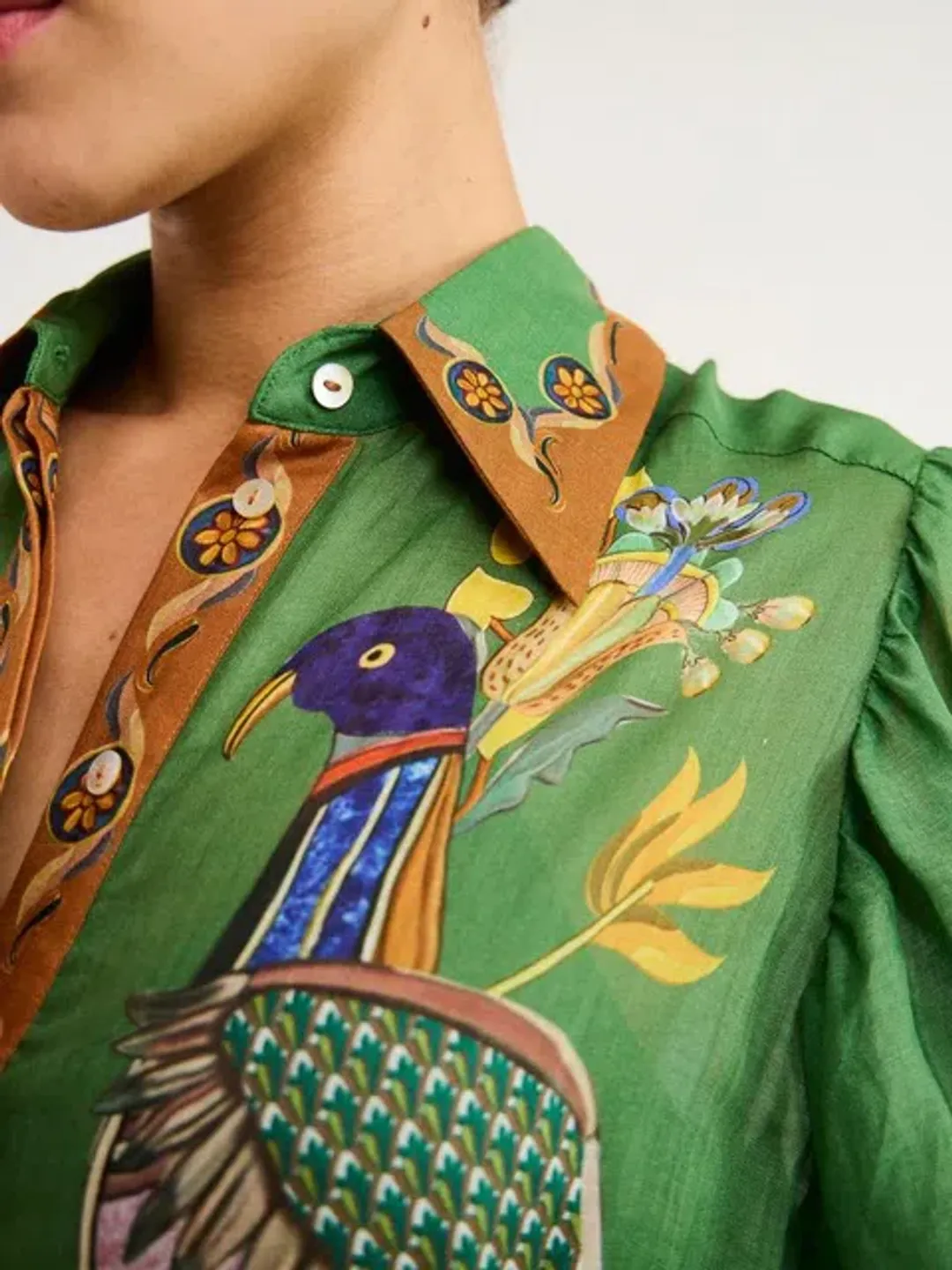 ALEMAIS Birdie Shirtdress in Jade Size 10 AU for rent on The Volte - main image