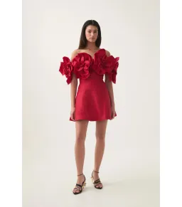 Aje Etta Mini Dress in Scarlet Red Size AU 8 for rent on The Volte - image 1
