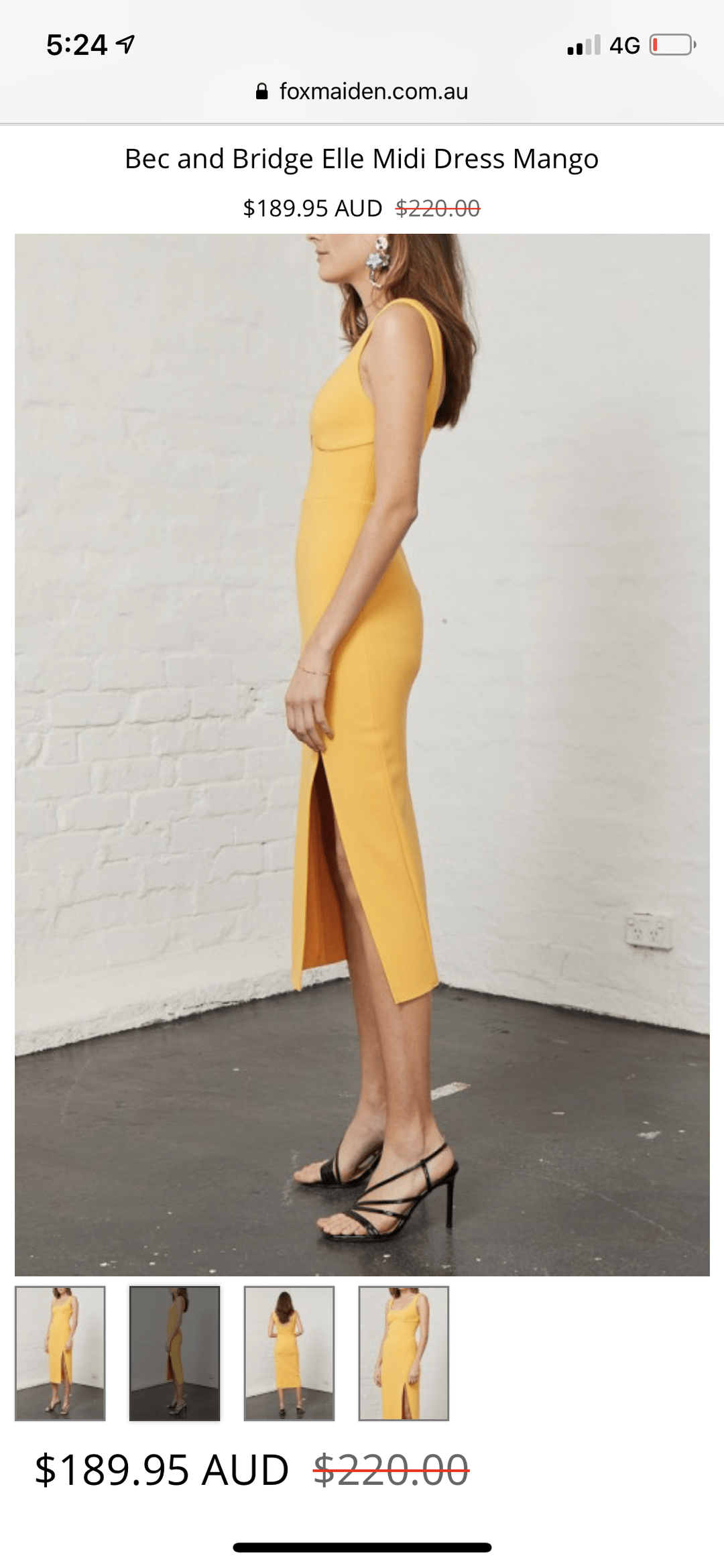 Bec & Bridge | Elle Dress Yellow Size 8 for rent on The Volte - main image