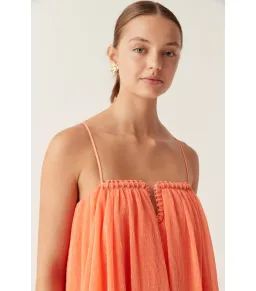 Aje Filigree Sweetheart Midi Dress in Sunset Orange Size AU 16 for rent on The Volte - image 2