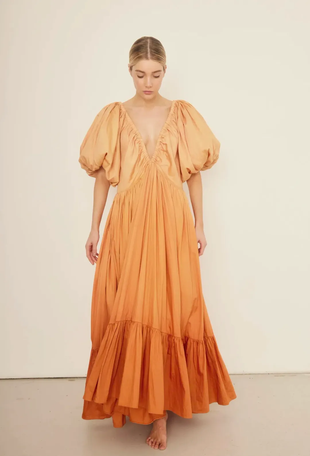Rooh Collective Birthday Gown in Orange Ombre Size S for rent on The Volte - main image