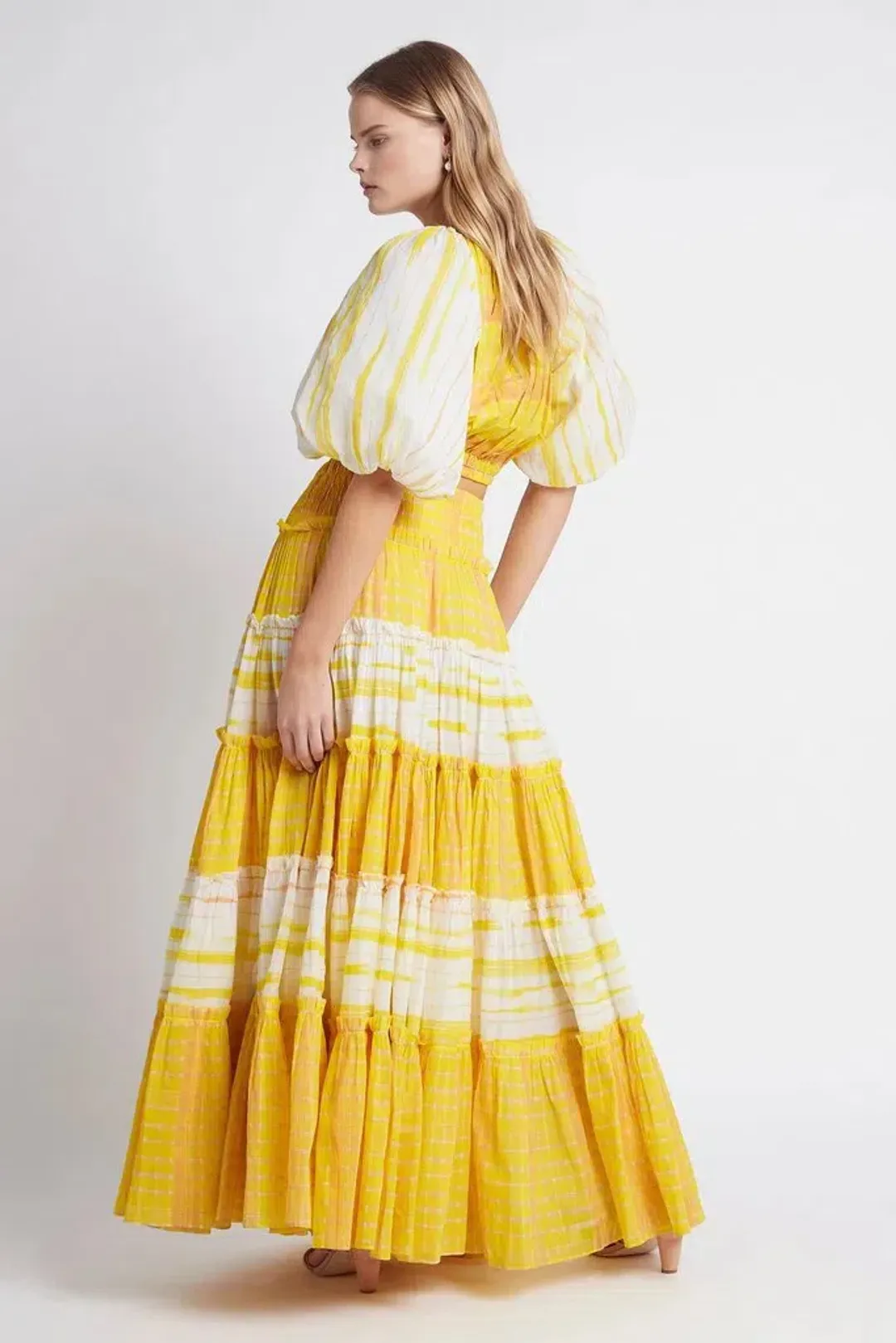 Aje Wilderness Crop Top and Skirt Set Yellow Check Size 10 for rent on The Volte - main image